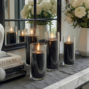 Richland Pillar Candles & Eastland Cylinder Holders Set of 3 - Black - thumbnail number 6