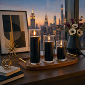 Richland Slim Pillar Candles & Cylinder Vases Set of 8 - Black - thumbnail number 7