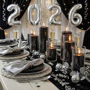 Richland Slim Pillar Candles & Cylinder Vases Set of 8 - Black - thumbnail number 5