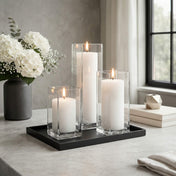Richland Pillar Candle 9" & Eastland Square Holder 12" Set of 12 - White - thumbnail number 6
