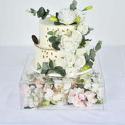 14"x14" Clear Acrylic Cake Box Stand – Transparent Pedestal Riser Display for Desserts and Events - thumbnail number 3