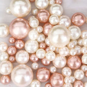 Assorted rose gold and off-white pearl beads in various sizes for luxury vase filler decor - thumbnail number 1
