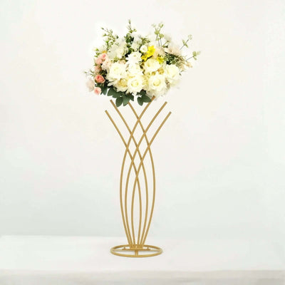 Mermaid Tail Design Gold Metal Flower Frame 2ft – Table Centerpiece Wedding Floral Display Stand - thumbnail number 2