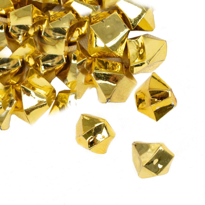 Gold acrylic vase filler crystals scattered on white background - thumbnail number 1