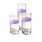 Cylinder Vase Centerpiece & Richland 3" Floating Candles Set of 3 - Lavender - thumbnail number 1