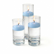 Cylinder Vase Centerpiece & Richland 3" Floating Candles Set of 3 - Light Blue - thumbnail number 2