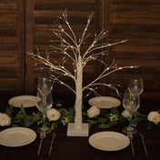 2ft Battery Operated Lighted Birch Tree – White/Warm White Rechargeable LED Fairy Lights for Table Décor - thumbnail number 2