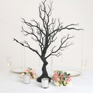 34" Artificial Black Manzanita Tree Centerpiece – Easy Assembly with 8 Acrylic Bead Chains