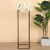 Matte Black 40" Rectangular Metal Flower Stands – 2-Pack Geometric Column Frames for Stylish Tablescapes - thumbnail number 3
