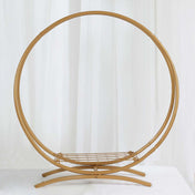 Double Frame Metal Hoop Centerpiece 24" Gold – Wedding Flower Stand for Cake Table Décor - thumbnail number 2