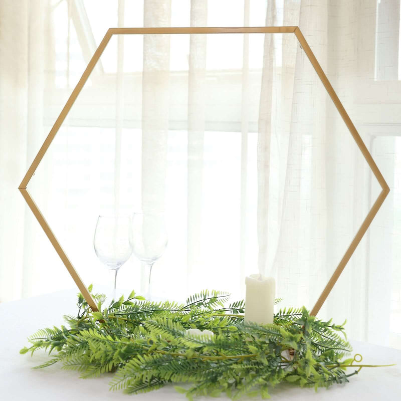 Geometric Gold Hexagon Table Arch 21" – Metal Self-Standing Wedding Flower Balloon Frame - thumbnail number 2