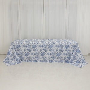 Polyester Rectangular Tablecloth 90"x156" French Toile Pattern - By TCF Linens