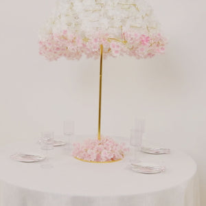 Elegant 42" Gold Metal Umbrella Flower Stand – Round Base Floral Frame Wedding Centerpiece