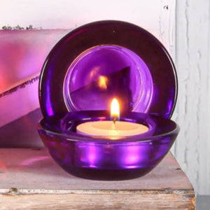 Eastland Chunky Tealight Candle Holder Purple Set of 12