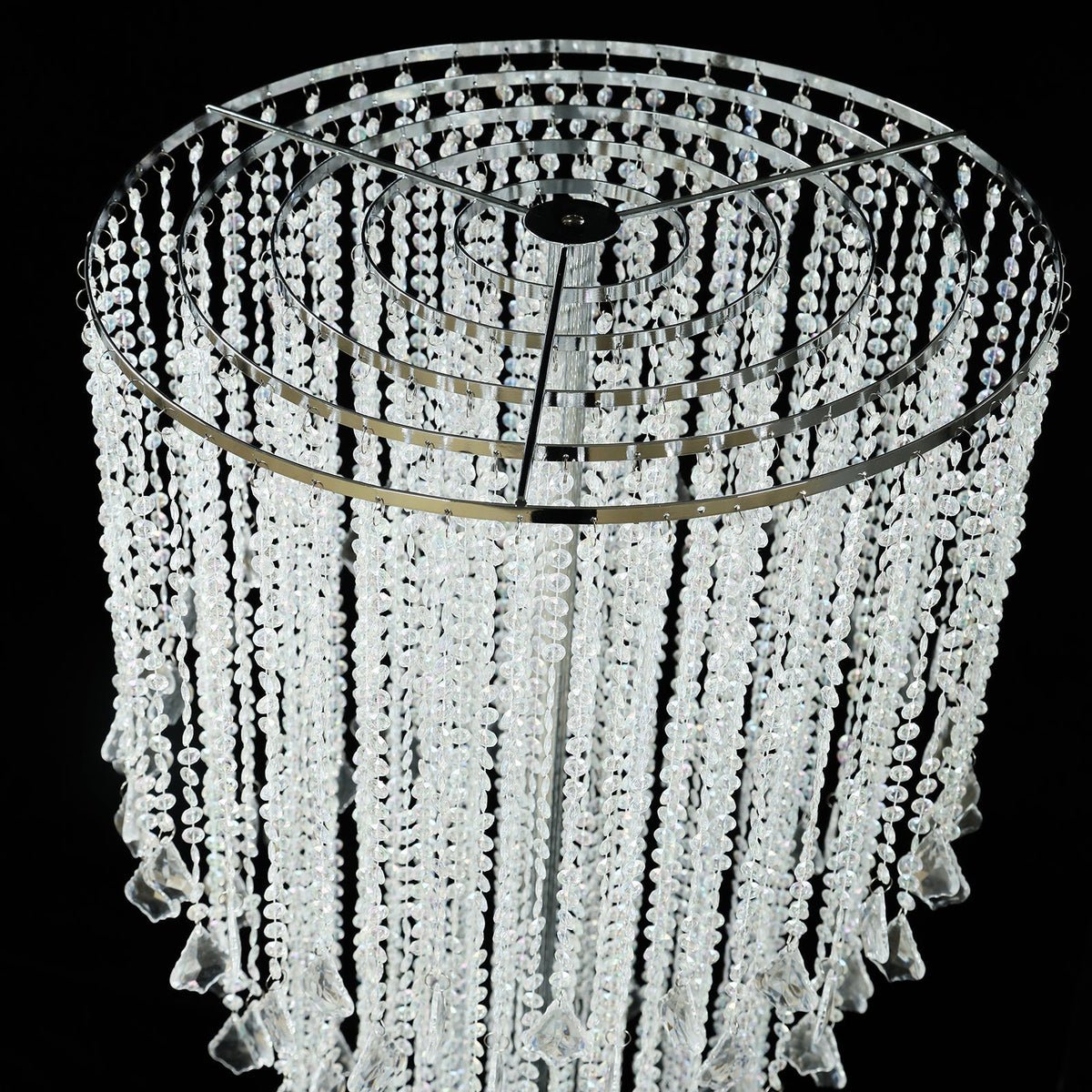 4ft Cascading Crystal Beaded Floral Stand – Waterfall Chandelier Table Centerpiece for Event Décor