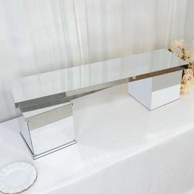 Silver Connector Plexiglass Plate for Rectangular Pedestal Pillar - thumbnail number 2