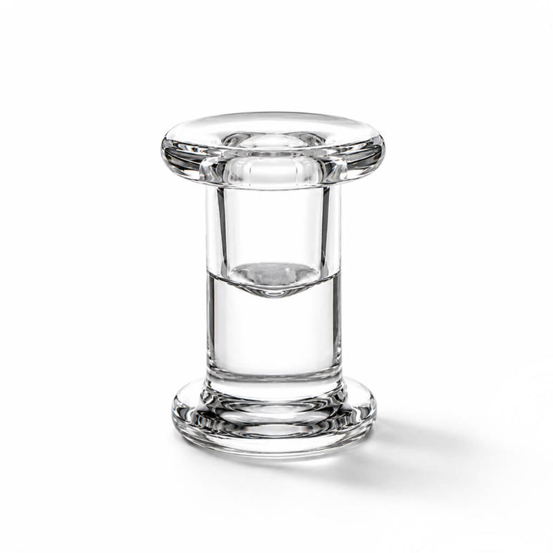 Clear glass candle holder stand on a solid white background - thumbnail number 1