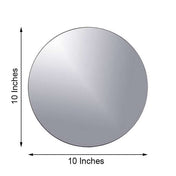 10-inch round glass mirror tray with measurements on white background - thumbnail number 1