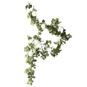 White rose greenery garland vine on white background - thumbnail number 1