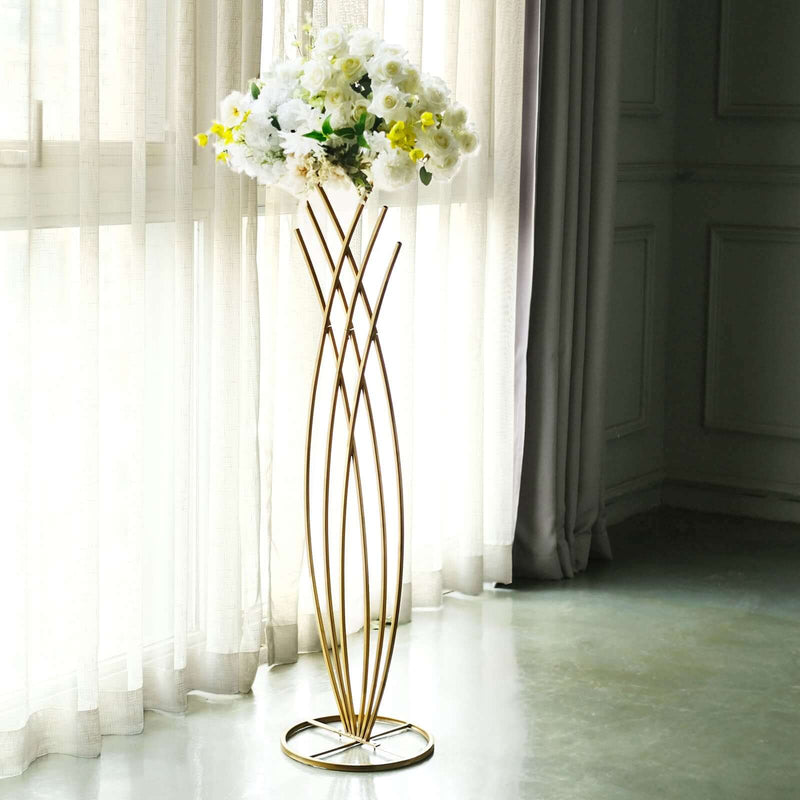 Mermaid Tail Design Gold Metal Flower Frame 4ft – Table Centerpiece Wedding Floral Display Stand - thumbnail number 3