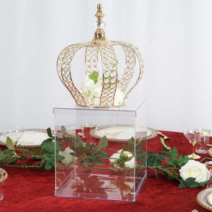 Acrylic 12" Clear Pedestal Riser – Transparent Display Box with Interchangeable Lid and Base