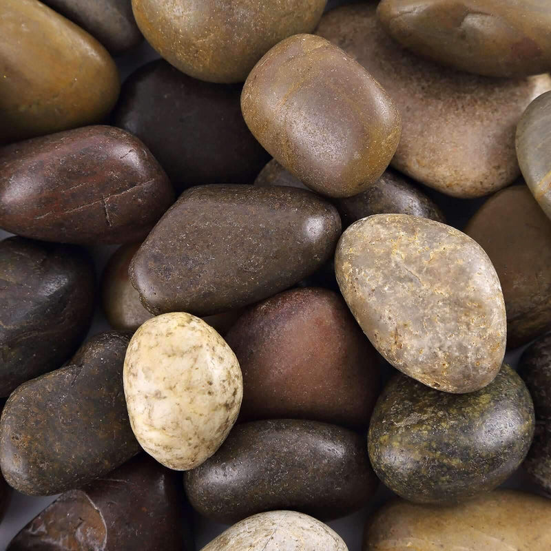 Mixed polished pebble stones in assorted natural colors - thumbnail number 1