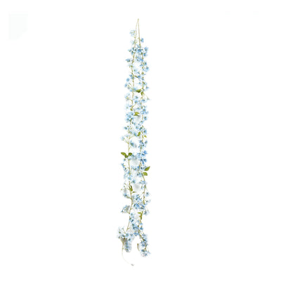 6ft silk jasmine flower garland vine lights on white background - thumbnail number 1