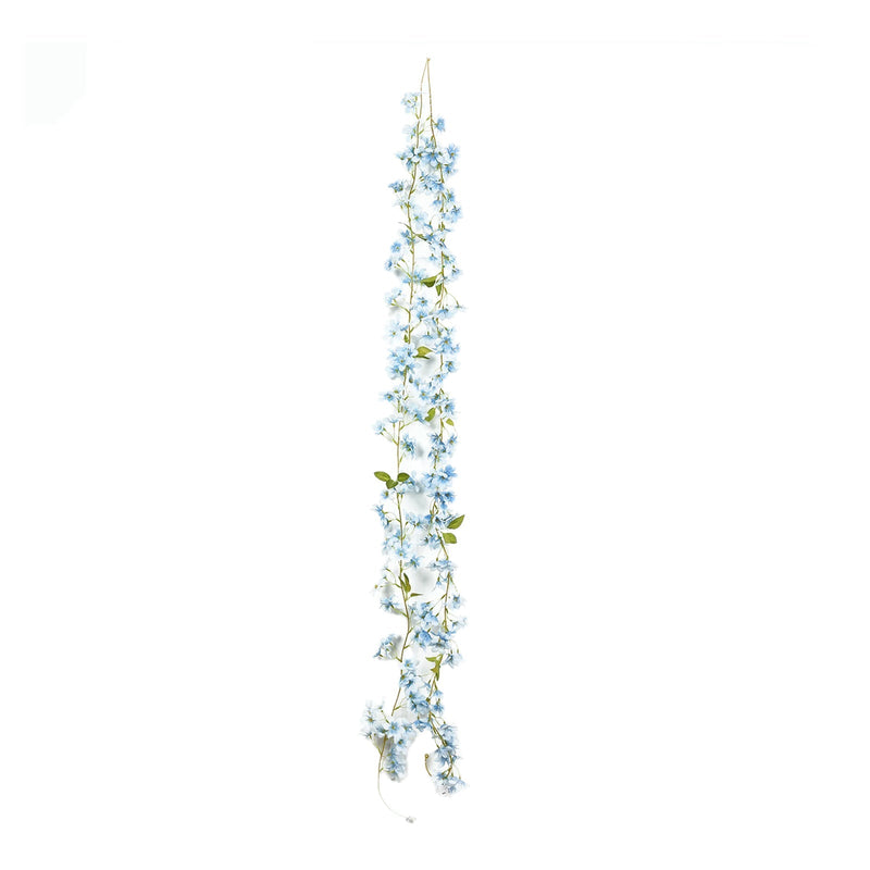 6ft silk jasmine flower garland vine lights on white background - thumbnail number 1