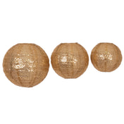 Assorted gold sequin paper lanterns on white background - thumbnail number 1