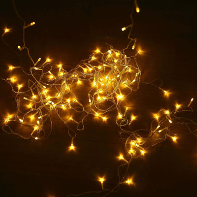 Warm White 600 LED Curtain String Lights with 8 Modes & Inline Memory Controller, Plug In Connectable Twinkle Fairy Lights - 10ft x 20ft