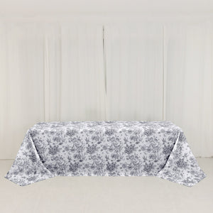 Polyester Rectangular Tablecloth 90"x156" French Toile Pattern - By TCF Linens