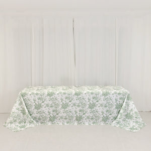 Polyester Rectangular Tablecloth 90"x156" French Toile Pattern - By TCF Linens