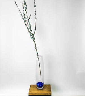 Teal/Blue Sequin Twig Branch Spray 48"