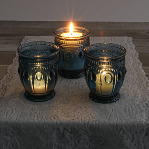 richland vintage charm candle holder navy blue
