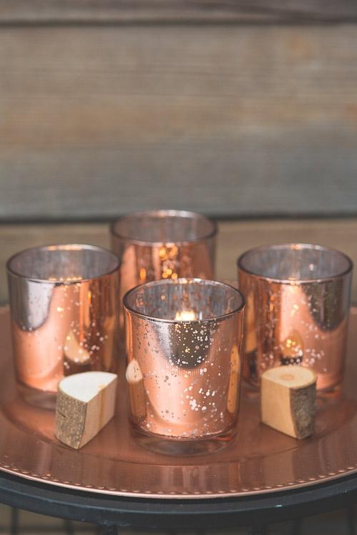 Richland Votive Holder Grande Rose Gold Mercury Set Of 72 Quick Candles 7469