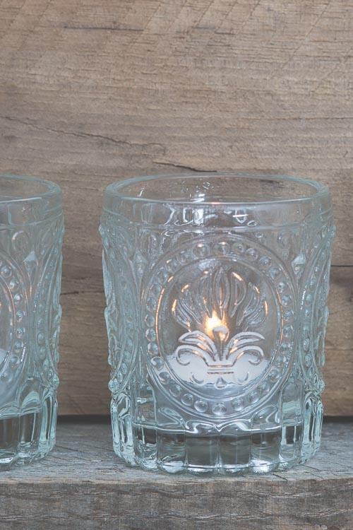 richland votive holder clear textured glass set of 12
