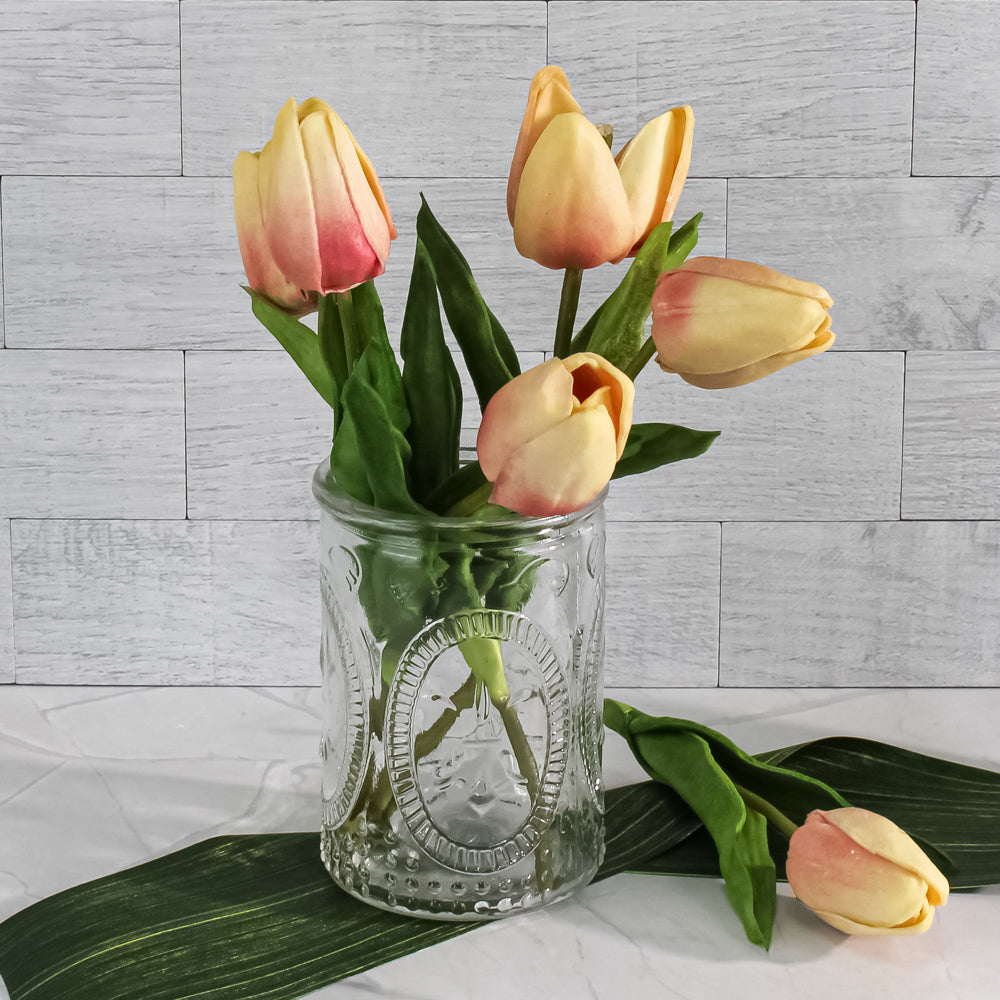 Richland Candle Holder Textured Glass Tall