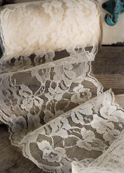 古着人気アイテム Ivory Wide Lace Ribbon Trim 6 ワンピース