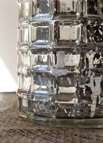 silver mercury glass cylinder vase 4 75in