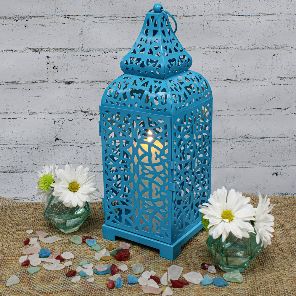 Richland Blue Moroccan Temple Metal Lantern