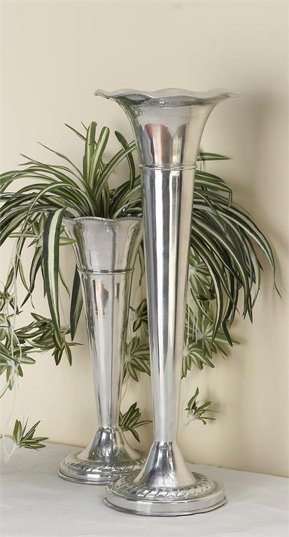 Aluminum 22" Trumpet Flower Vase
