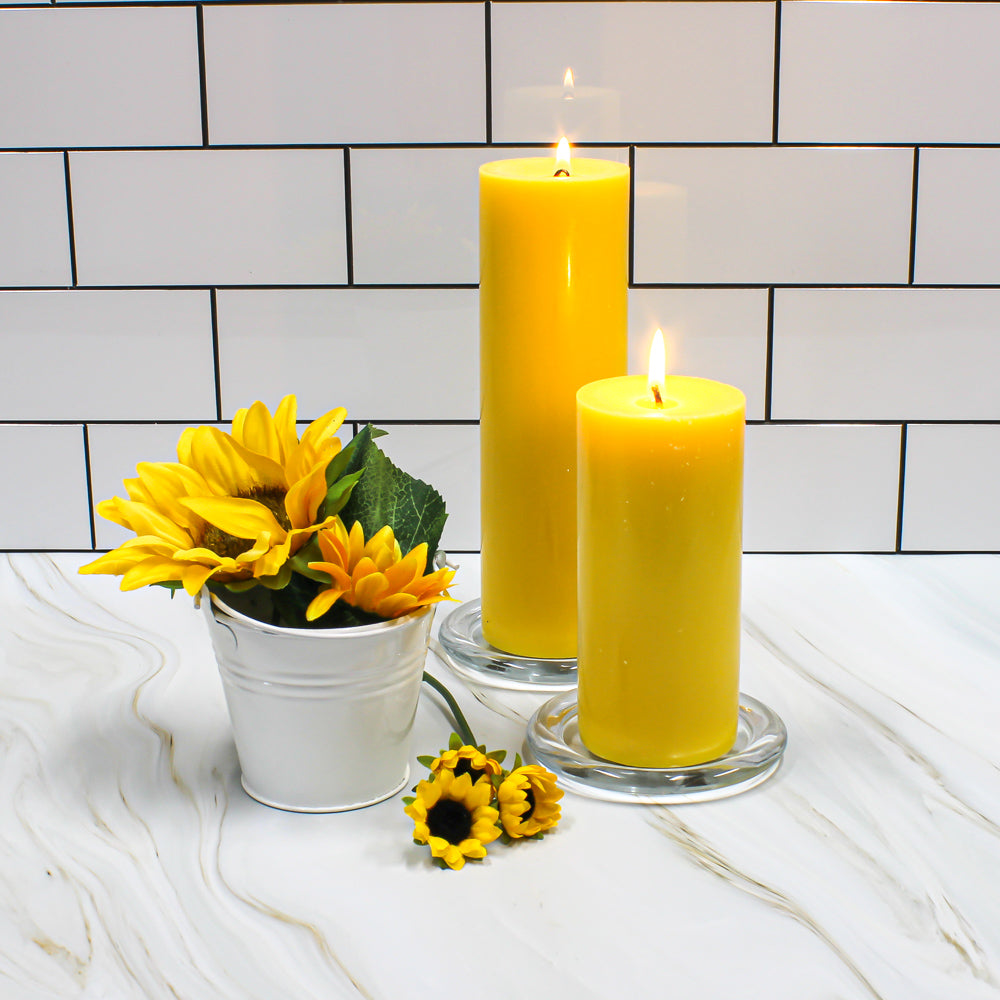 Richland Pillar Candles 3"x9" Yellow Set of 24