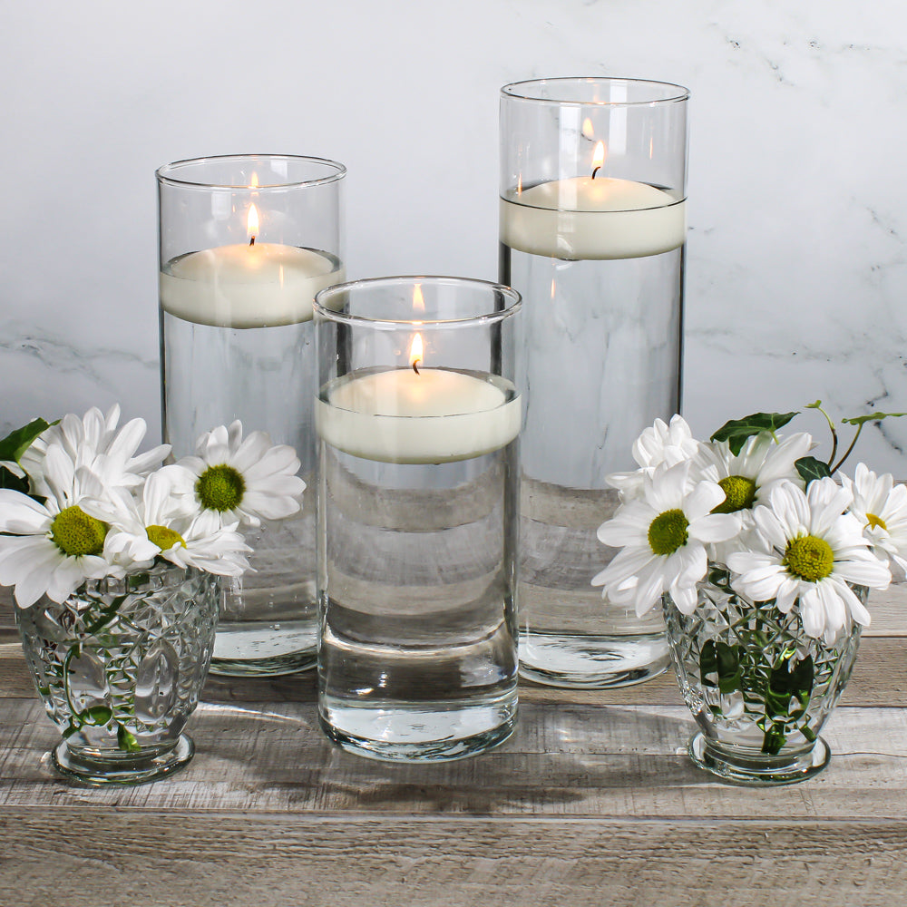 3'' White Floating Wax Candle - Bulk Event Pack - Potomac Floral Wholesale