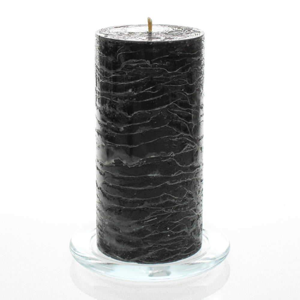 Richland Rustic Pillar Candle 3"x 6" Black