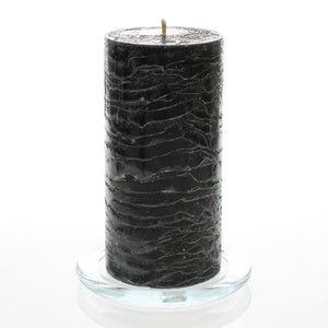 Richland Rustic Pillar Candle 3"x 6" Black Set of 6