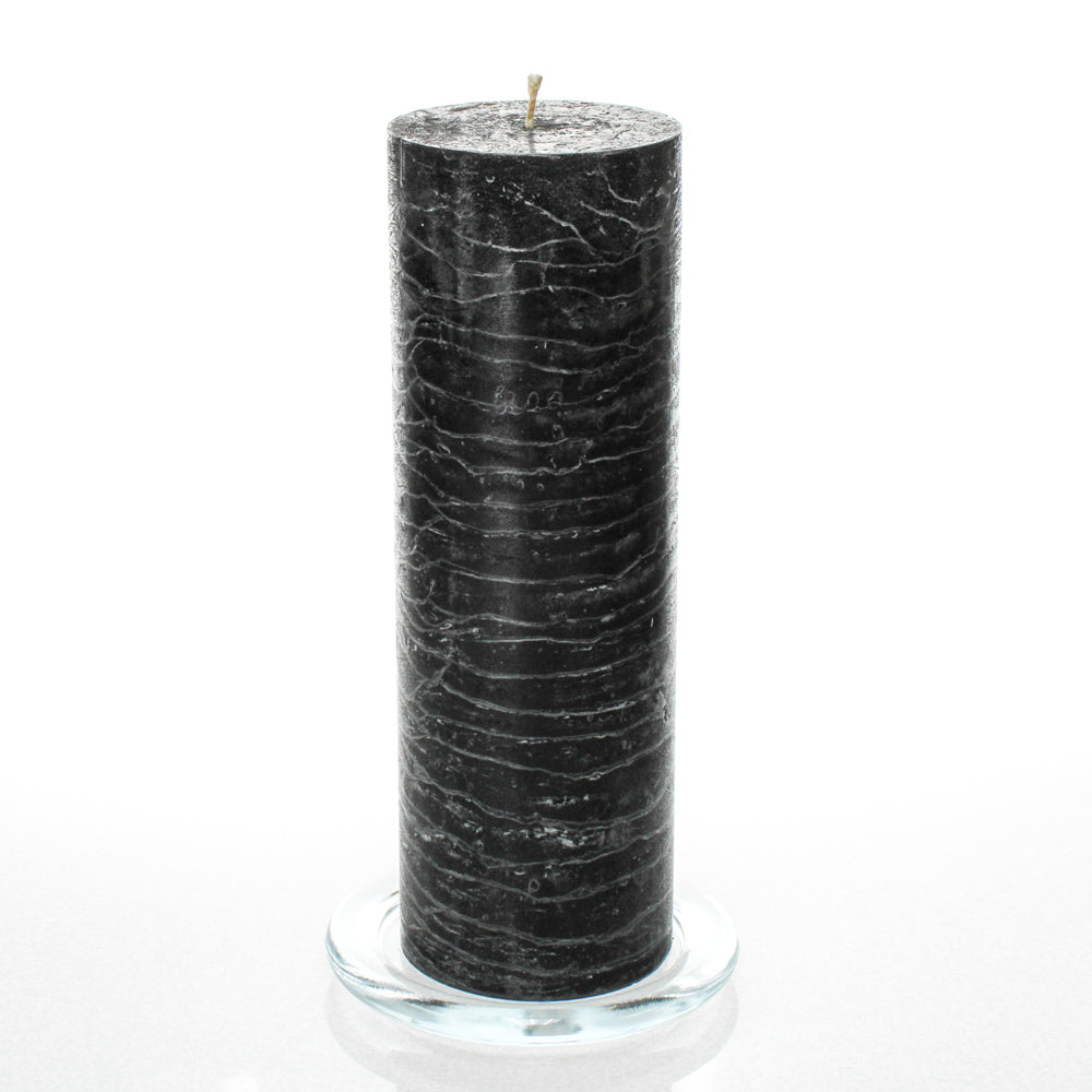 Richland Rustic Pillar Candle 3"x 9" Black Set of 12