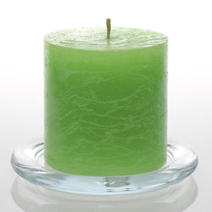 Richland Rustic Pillar Candle 3"x 3" Green Set of 48