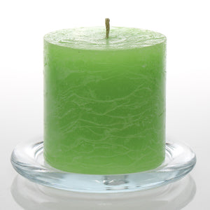 Richland Rustic Pillar Candle 3"x 3" Green Set of 24