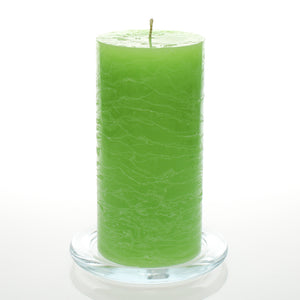 Richland Rustic Pillar Candle 3"x 6" Green Set of 24