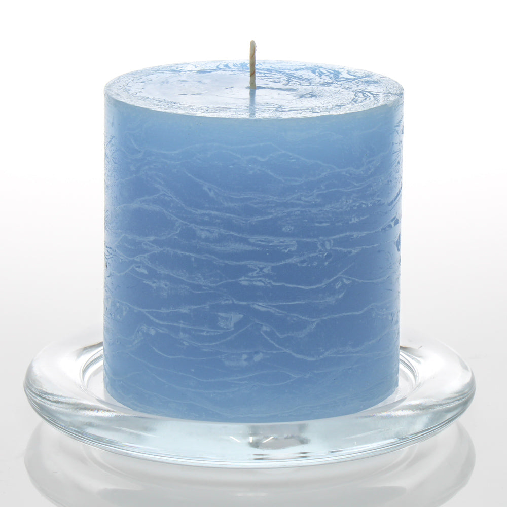Richland Rustic Pillar Candle 3"x 3" Light Blue